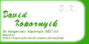 david kopornyik business card